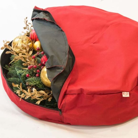 Large Red Wreath Storage Bag - Picture 2 of 3